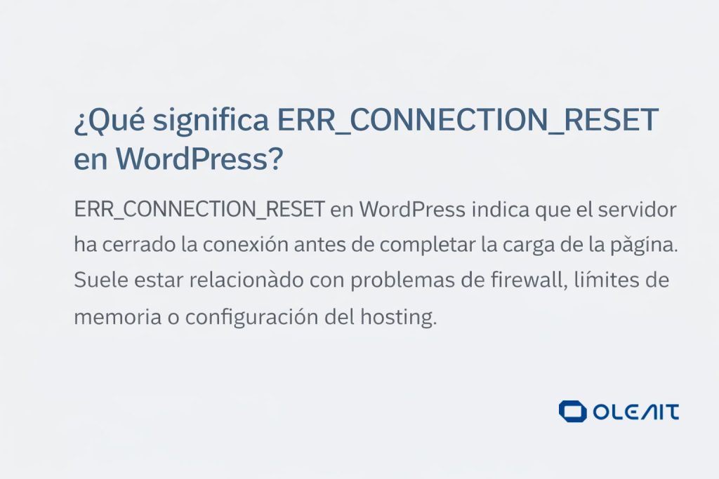 Solución ERR_CONNECTION_RESET WordPress WPML Definición de ERR_CONNECTION_RESET en WordPress relacionado con problemas de servidor